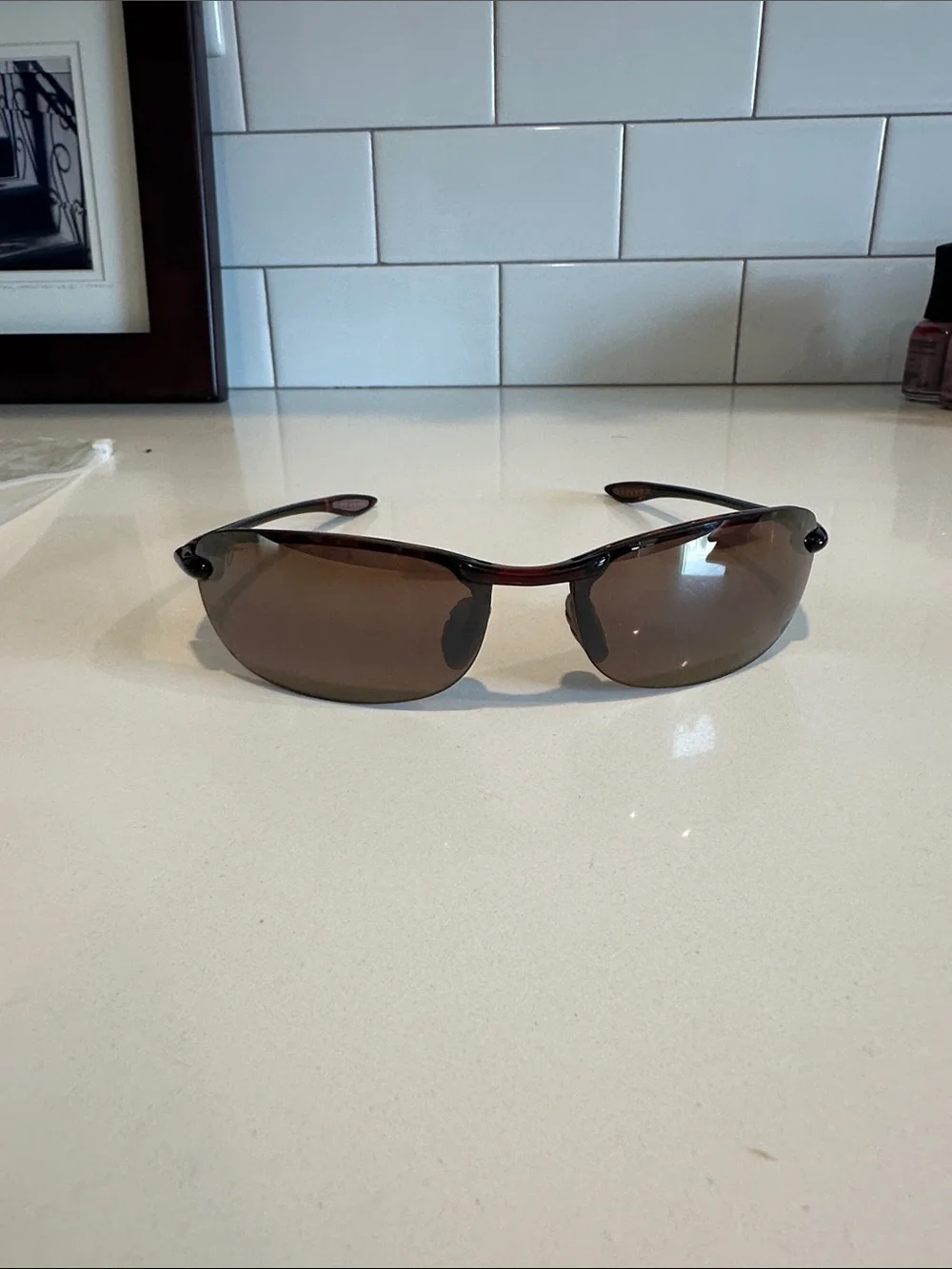 Maui Jim Brown Frame with Brown Lenses Wraparound Sunglasses
